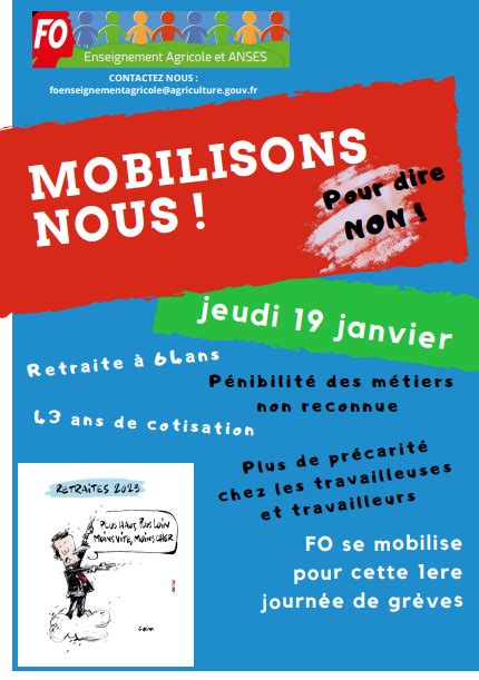 Communiqué intersyndical Mobilisation du 19 janvier Retraite