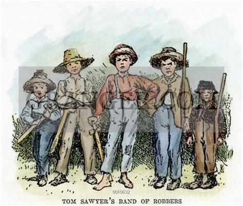 Image Of Clemens Huck Finn 1885 Tom Sawyers Gang Including Huckleberry Finn Drawing By