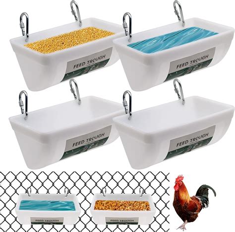 Amazon Chicken Feeder Trough With Clips Hanging Chicken Fence