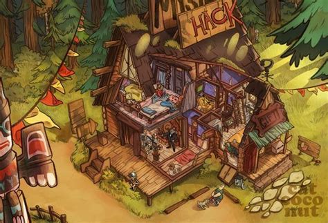 Mystery Shack cutaway. | Gravity falls art, Gravity falls, Gravity falls fan art