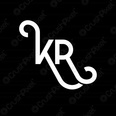 Kr Letter Logo Design On Black Background Kr Creative Initials Stock