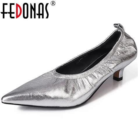 Fedonas New Pointed Toe Women Pumps Thin Heels Spring Summer Genuine