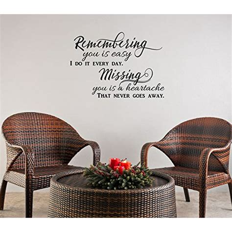 Remembering You Is Easy Vinyl Lettering Quote Wall Decor Art Memorial ...