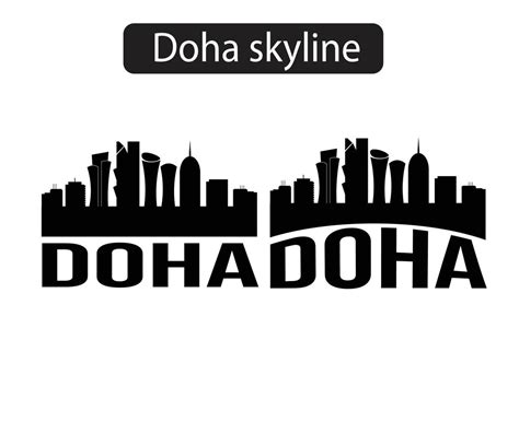 Doha City Skyline Silhouette Vector Illustration 10873620 Vector Art at ...