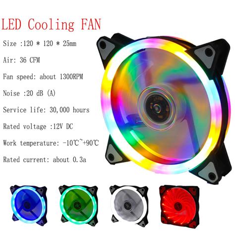 Cooling Led Fan Rgb Mm Cm Dc V Brushless Cooler For Computer