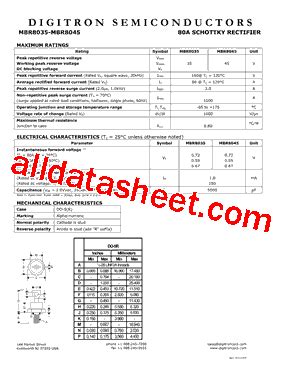 Mbr Datasheet Pdf Digitron Semiconductors