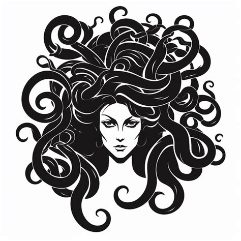 Premium Ai Image A Woman With Curly Hair And A Large Head Of Snakes