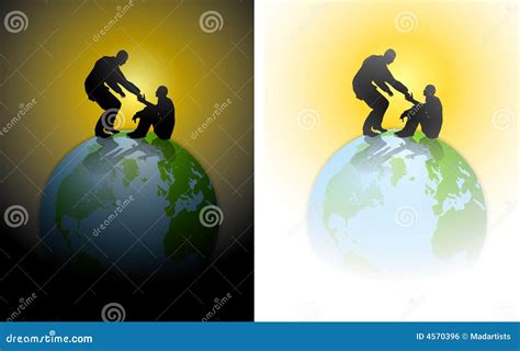 Helping Hand Humanity Earth Stock Illustration Illustration Of