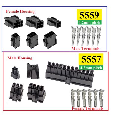 Molex 42mm Multi Plug Connector Male Female Terminal 5557 5559