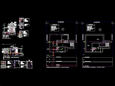 Instalacion Sanitaria De Vivienda En Autocad Cad 882 93 Kb Bibliocad