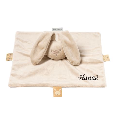 Nattou Lapidou Doudou Plat Lapin Beige Sable Cm