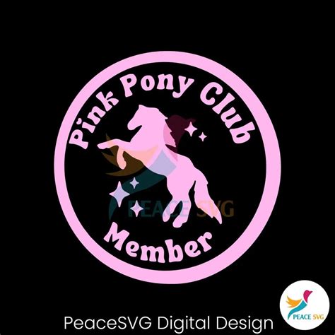 Funny Pink Pony Club Member Logo SVG Clipart » Peace SVG