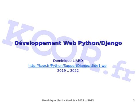 Développement Web Python Django Développement Web Python Django