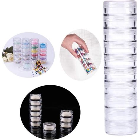 Lot De Bo Tes De Rangement Empilables En Plastique Transparent X