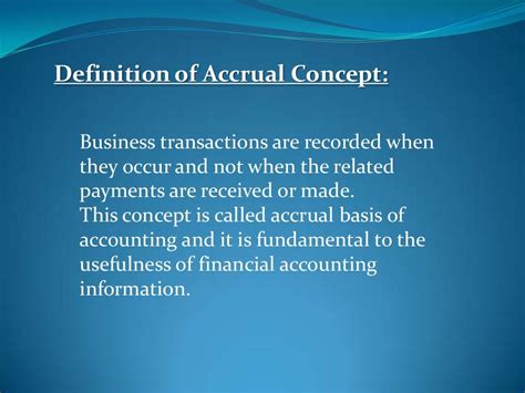 Accrual Concept