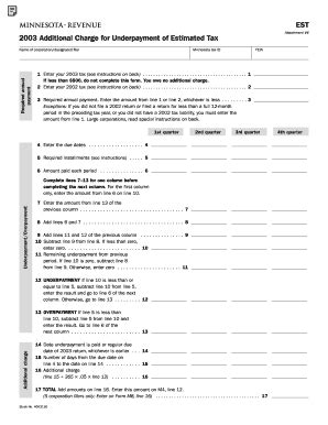 Fillable Online Revenue State Mn Schedule Est Minnesota