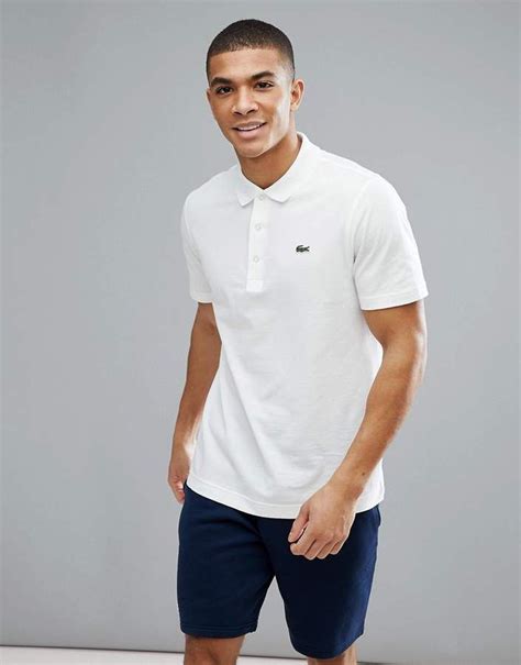 Lacoste Sport Logo Polo In White Polo Shirt Outfits Sports Polo