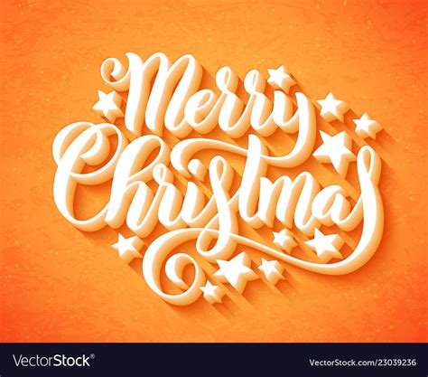 Merry Christmas Handwritten Lettering Lettering Vector Image