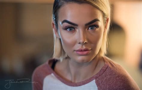 Wallpaper Look Face Model Portrait Makeup Hairstyle Blonde Beauty Bokeh Closeup Rosie