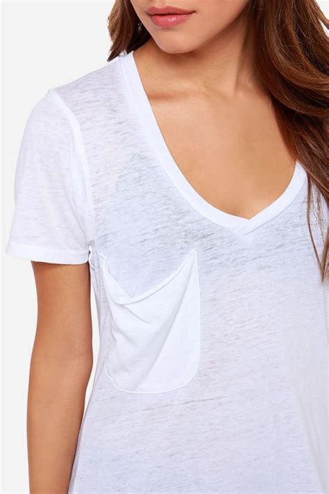 Pleasant Surprise White Tee Tees Jersey Knit Top White Tees