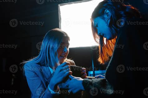 Woman and woman fortune teller with crystal ball 11739458 Stock Photo at Vecteezy