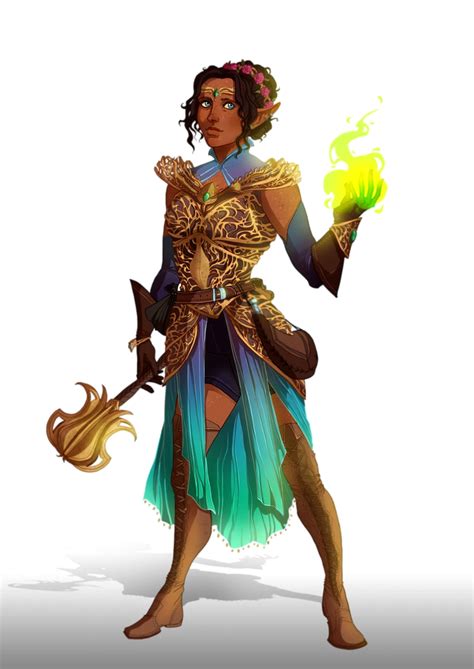 Female Elf Druid Pathfinder Pfrpg Dnd Dandd 35 5th Ed D20 Fantasy