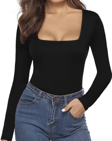 Versatile Bodysuit Mangopop Square Neck Bodysuit Best October Prime