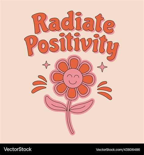 S Retro Hippie Inspirational Radiate Positivity Vector Image