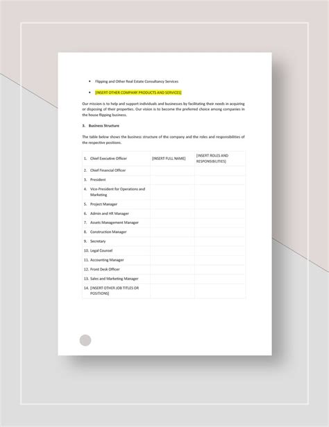 House Flipping Business Plan Template in Pages, Word, Google Docs ...