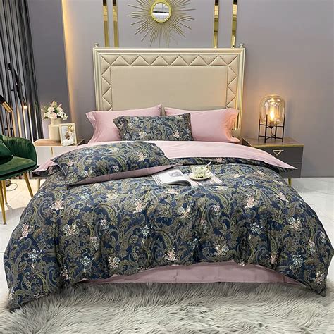 Tc Egyptian Cotton Bedding Set Queen King Size Duvet Cover Set