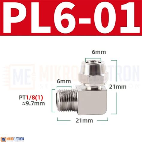 Pneumatic Tube Connector 90 Degrees Male Thread Air Hose Elbow G1 8