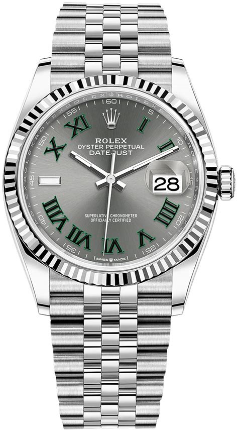 Slate Roman Jubilee Wimbledon Rolex Datejust Mm Stainless