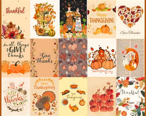 100pcs Thanksgiving Aesthetic Collage Kit Autumn Aesthetic Fall Wall