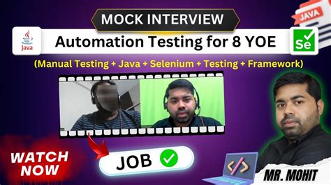 Automation Testing Mock Interview For Yoe Manual Testing Java