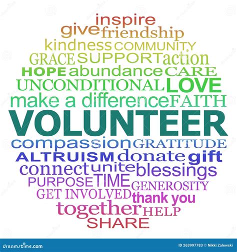 Join A The Circle Of Volunteers Word Cloud Theme Stock Illustration