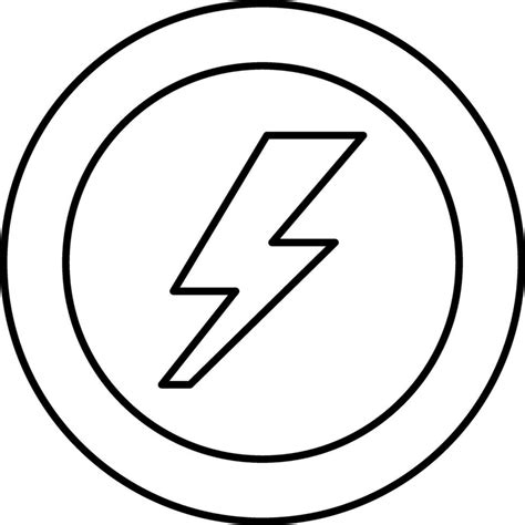 Line Art Flash Symbol On Round Background 25075616 Vector Art At Vecteezy