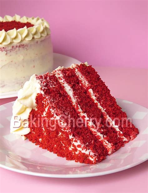 Red Velvet Cake With White Chocolate Frosting Baking Cherry