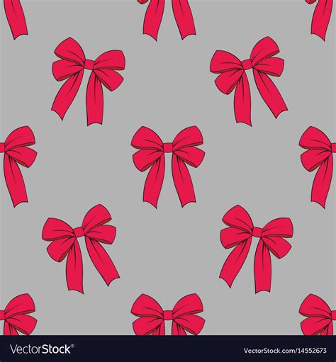 Red Bows Seamless Pattern For Design Royalty Free Vector