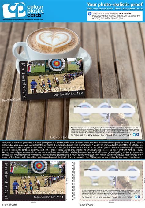 Archery Club Membership Card Printing - CPcards