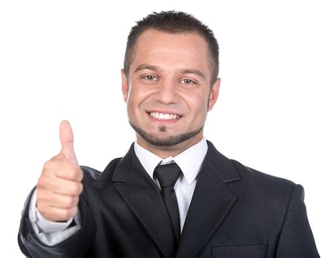 Hombre Joven Sonriente En Un Traje Aislado Foto Premium