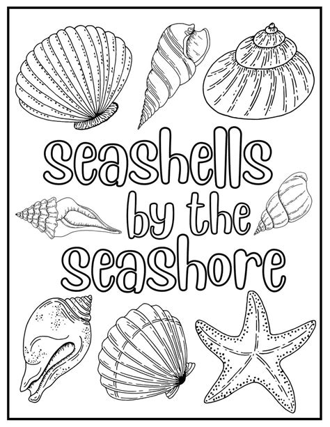 Printable Seashell Coloring Pages