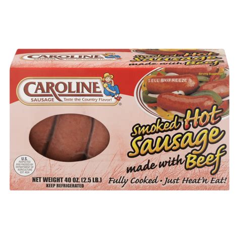 Carolines Smoked Hot Sausage Beef 40 Oz Instacart