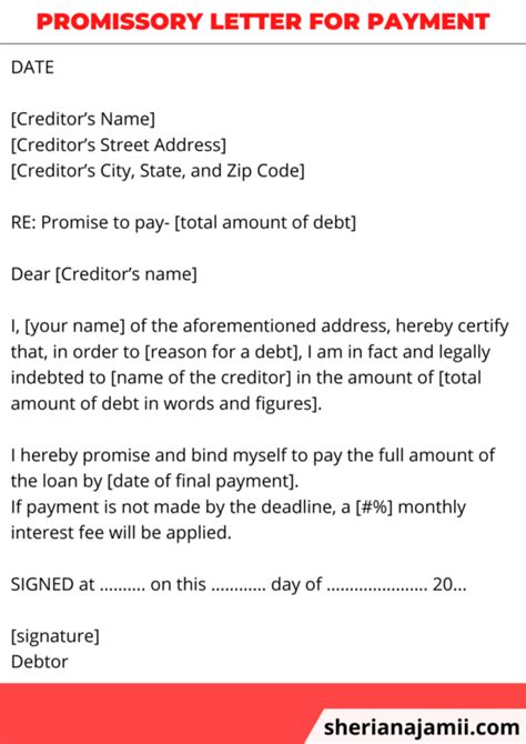 Promissory Letter For Payment 2024 Guide 4 Free Samples Sheria Na