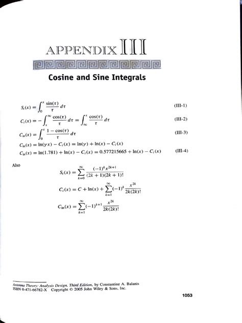 Cosine and Sine Integrals | PDF | Combinatorics | Rotation