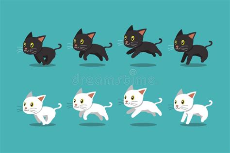 Running Cat Animation Sprite Stock Illustration - Illustration of ...