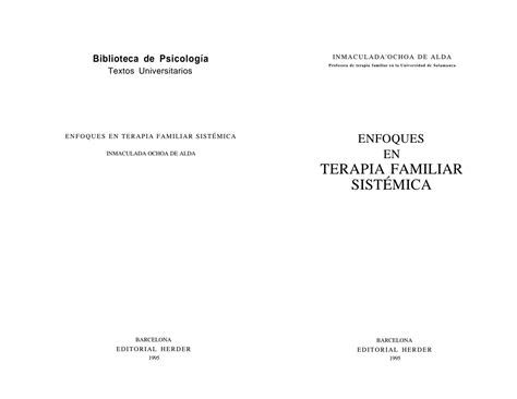 Solution Enfoques En Terapia Familiar Siste Mica Inmaculada Ochoa De