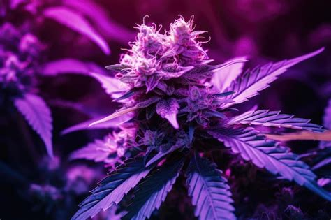 Premium Photo Vibrantly Purple Cannabis Plant Aesthetically Enhanced