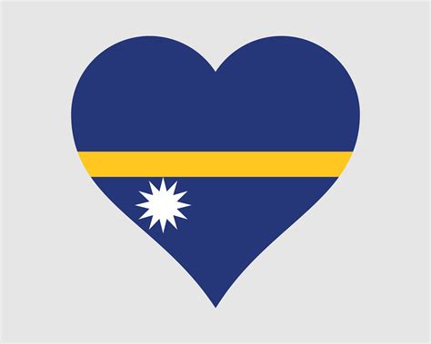 Nauru Heart Flag Nauruan Love Shape Country Nation National Flag