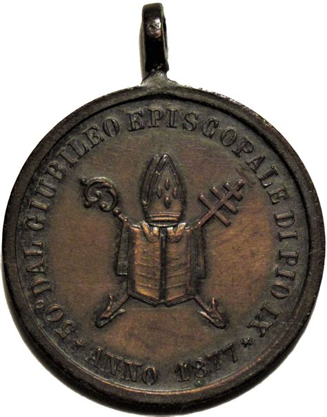 Pius IX Episcopal Jubilee Medal Vatican Estados Pontificios Numista