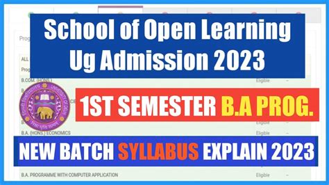 Sol B A Program First Semester Syllabus Nep Ii B A Prog Major